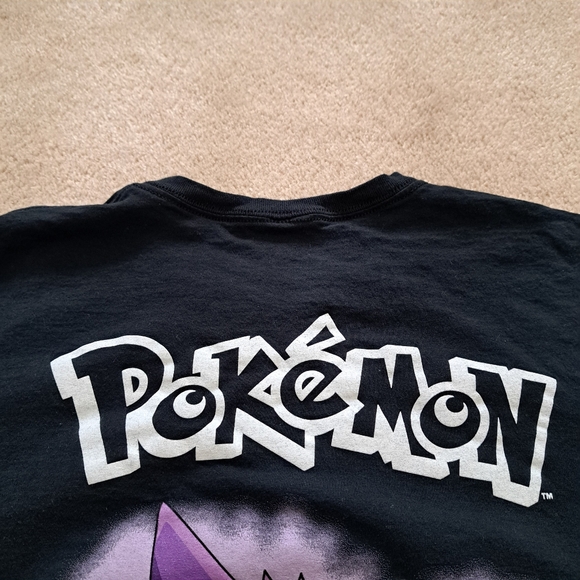 Pokemon T-Shirt Black Size Large Mens Gengar Cotton Short Sleeve Crewneck - Picture 7 of 10